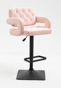 HR8403KW Rózsaszín modern velúr szék fekete lábbal