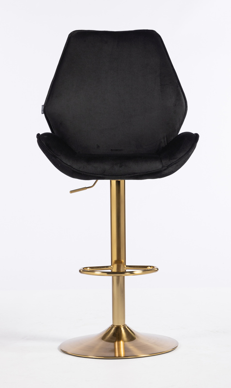 HR350W Fekete modern velúr szék arany lábbal