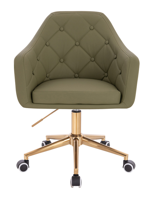 HR831K Khaki Műbőr Premium Soft szék Arany lábbal