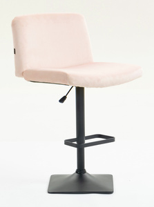 HR150KW Púder Rózsaszín Modern Velúr Szék Fekete lábbal
