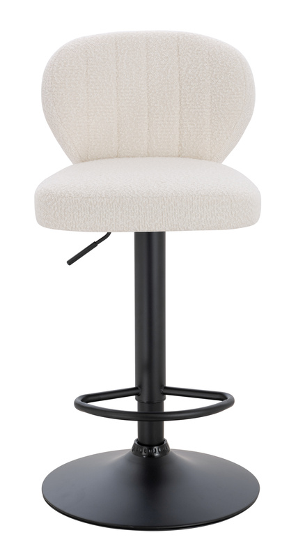 HR193W Krémszínű modern boucle szék fekete lábbal