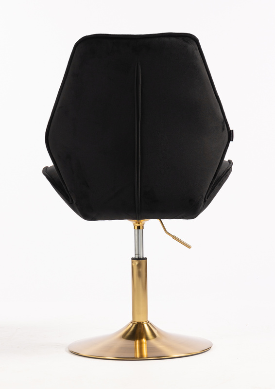 HR350N Fekete modern velúr szék arany lábbal
