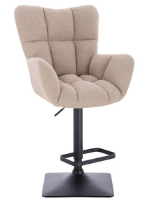 HR650KW Latte modern boucle szék fekete lábbal