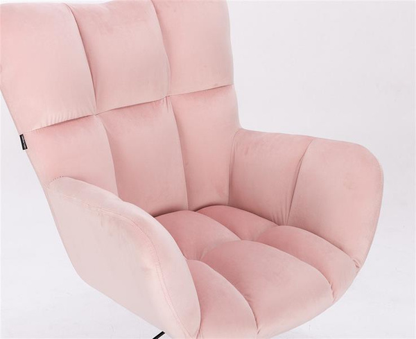 HR650CROSS Púderrózsaszín modern velúr szék arany lábbal