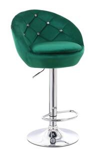 HR948W Sötétzöld Modern Velúr Szék Krómozott lábbal