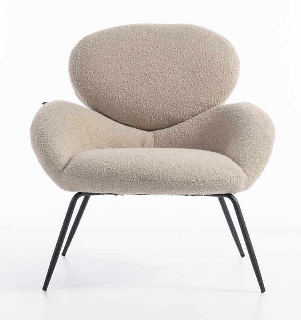 HR2045 Latte modern boucle szék fekete lábbal