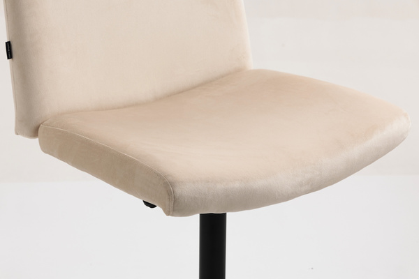 HR150W Krémszínű Modern Velúr Szék Fekete lábbal