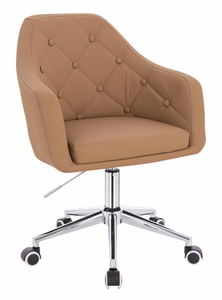 HR831K Karamell Műbőr Premium Soft szék Krómozott lábbal