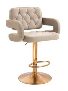 HR8403W Latte modern velúr szék arany lábbal