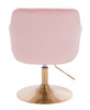 HR190N Púder Rózsaszín Modern Velúr Szék Arany lábbal