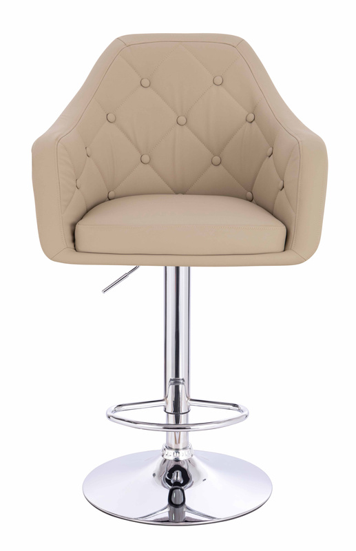 HR831W Krémszínű Műbőr Premium Soft szék Krómozott lábbal