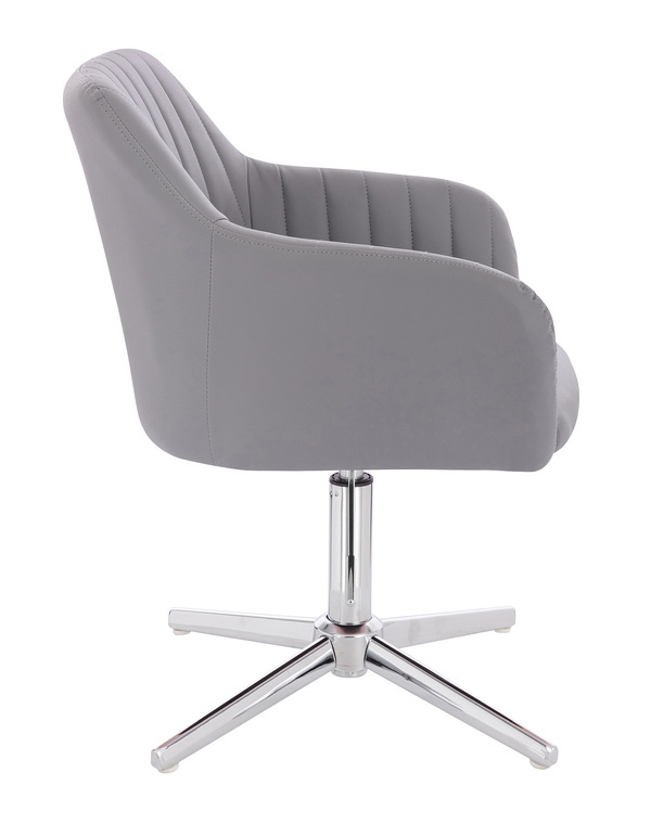 HC190CROSS Szürke Modern Műbőr Szék Krómozott lábbal