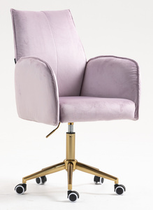 HR280K Halványlila Modern Velúr Szék Arany lábbal
