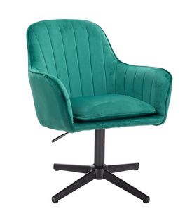 HR2022CROSS Sötétzöld modern velúr szék fekete lábbal