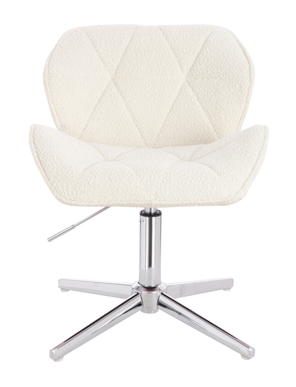 HR111CROSS Krémszínű modern boucle  szék krómozott lábbal