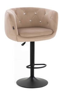 HR333CW Latte modern velúr szék fekete lábbal