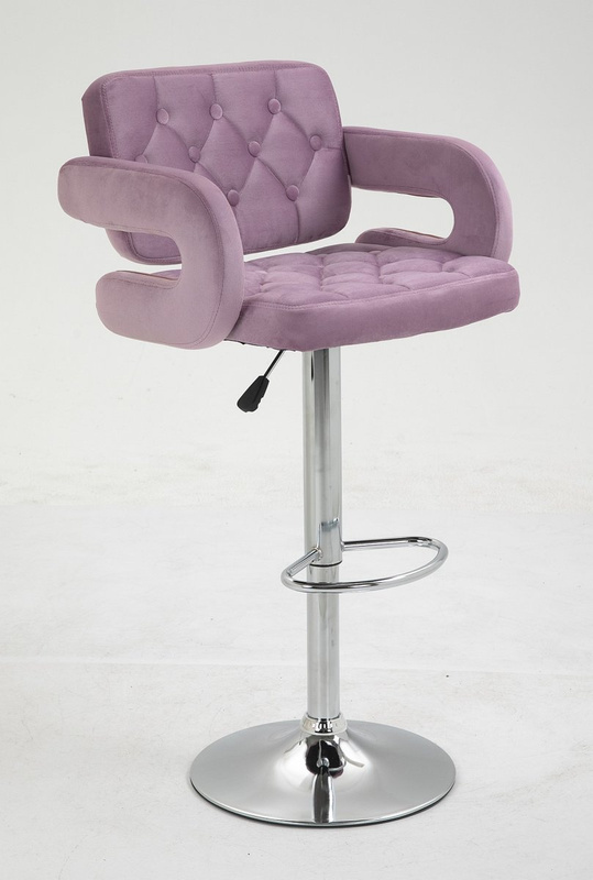 HR8403W Halványlila  modern velúr szék krómozott lábbal