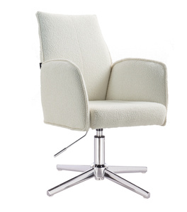 HR280CROSS Krémszínű modern boucle szék krómozott lábbal