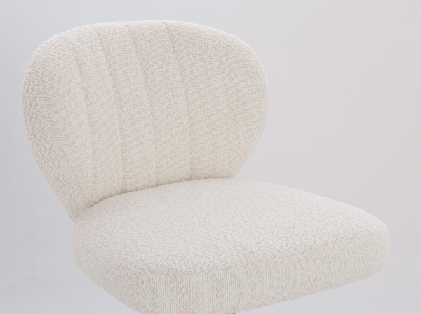 HR193CROSS Krémszínű modern boucle  szék fekete lábbal