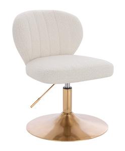 HR193N Krémszínű modern boucle  szék arany lábbal