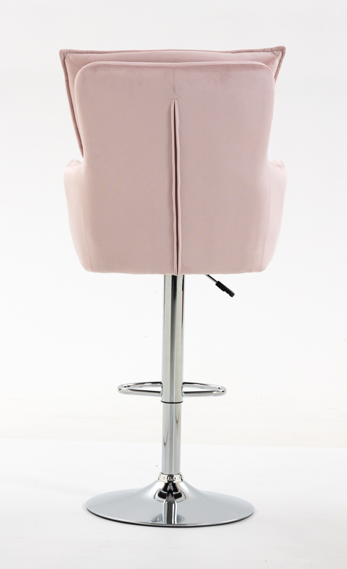 HR250W Púder Rózsaszín modern velúr szék krómozott lábbal