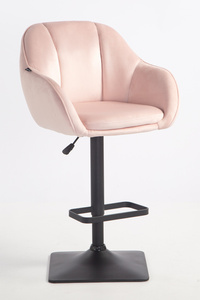 HR2055KW Púder Rózsaszín Modern Velúr Szék Fekete lábbal