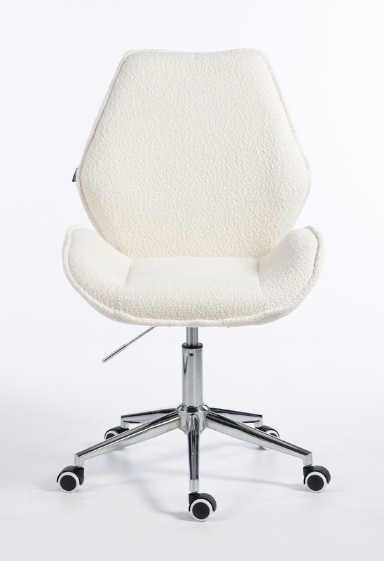 HR350K Krémszínű modern boucle szék krómozott lábbal