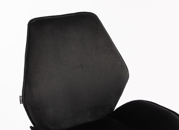 HR350KW Fekete modern velúr szék arany lábbal