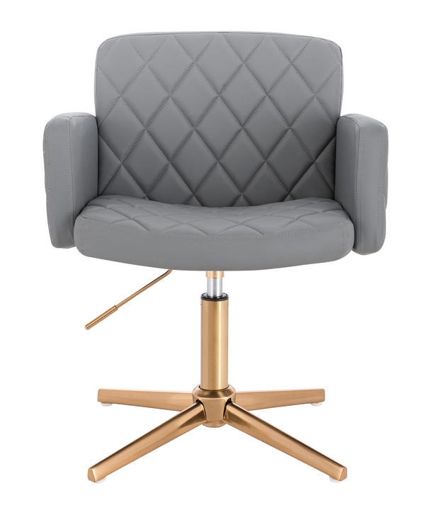 HR802CROSS Szürke Modern Műbőr Szék Arany lábbal