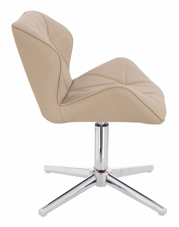 HR111CROSS Krémszínű Műbőr Premium Soft szék krómozott lábbal