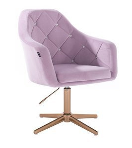 HR830CROSS Halványlila Modern Velúr Szék Arany lábbal