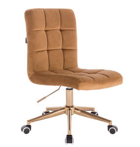 HR7009K Mézbarna modern velúr szék arany lábbal