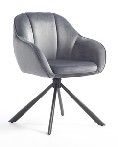 HR2055 CSILLAGLÁB Grafitowy Modern Velúr Szék Fekete lábbal