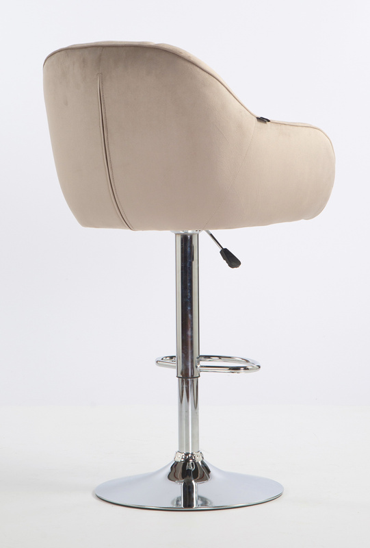 HR2055W Latte Modern Velúr Szék Krómozott lábbal