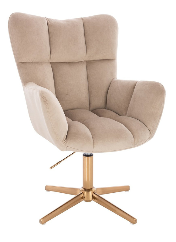 HR650CROSS Latte modern velúr szék arany lábbal