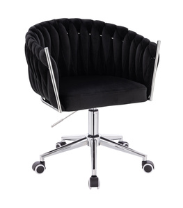 HR750K Fekete Modern Velúr Szék Krómozott lábbal