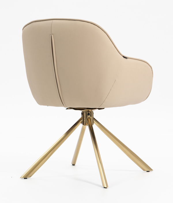 HR2055 CSILLAGLÁB Krémszínű Modern Műbőr Szék Aany lábbal