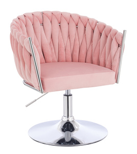 HR750N Púder Rózsaszín Modern Velúr Szék Krómozott lábbal
