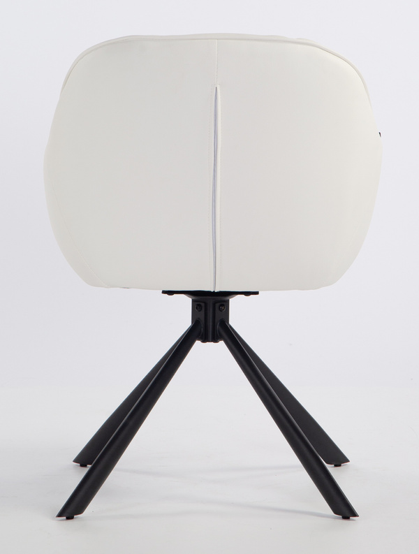 HR2055 CSILLAGLÁB Fehér Modern Műbőr Szék Fekete lábbal