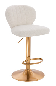 HR193N Krémszínű modern boucle szék arany lábbal