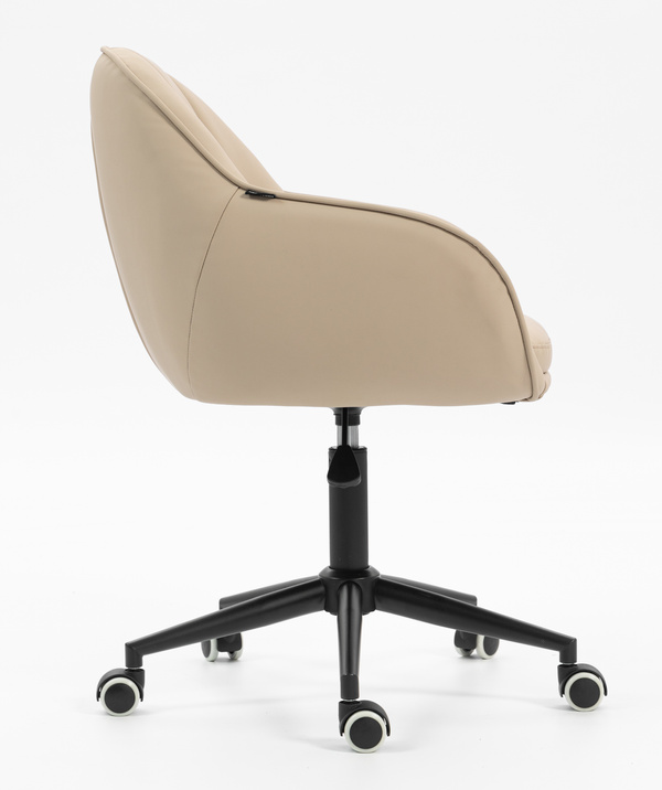 HR2055K Krémszínű Modern Műbőr Szék Fekete lábbal