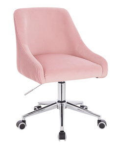 HR920K Púder Rózsaszín Modern Velúr Szék Krómozott lábbal