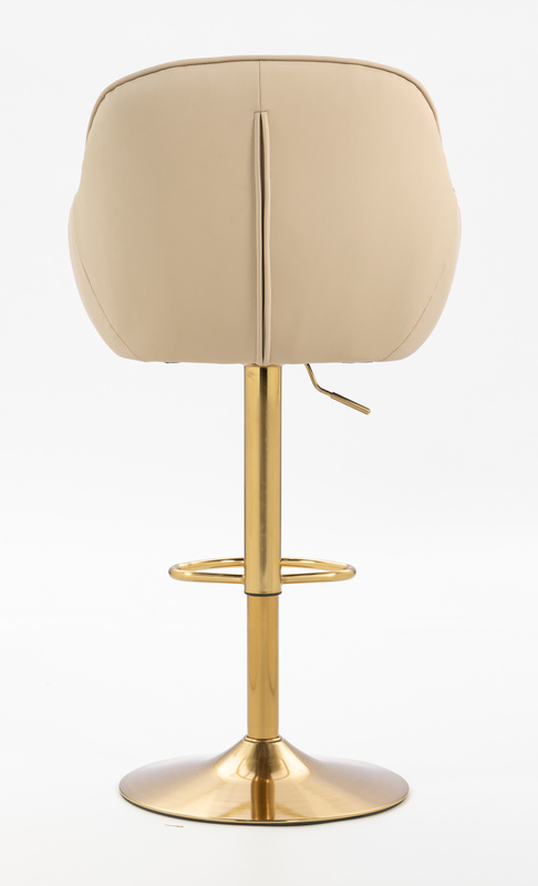 HR2055W Krémszínű Modern Műbőr Szék Aany lábbal