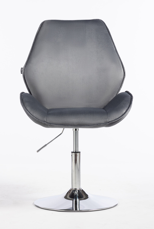 HR350N Grafit modern velúr szék krómozott lábbal