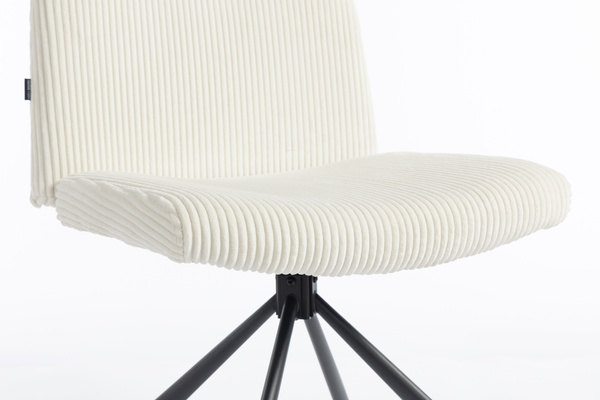 HR150 CSILLAGLÁB Fehér Modern Kordbársony Szék Fekete lábbal