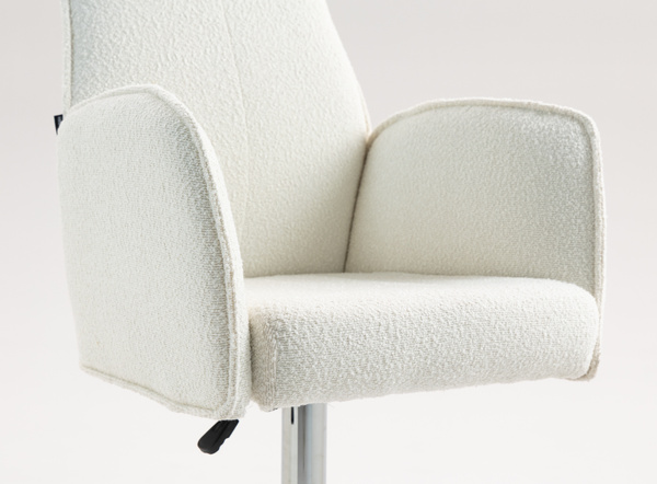 HR280W Krémszínű modern boucle szék krómozott lábbal