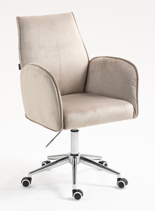 HR280K Latte Modern Velúr Szék Krómozott lábbal