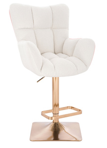 HR650KW Krémszínű modern boucle szék arany lábbal