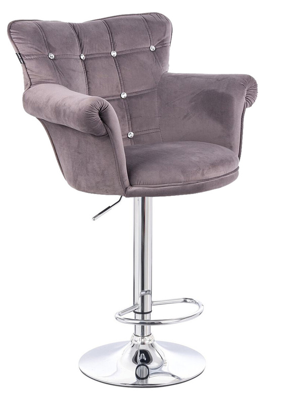 HR804CW Grafit modern velúr szék krómozott lábbal