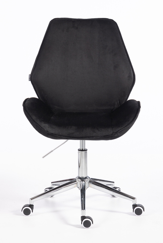 HR350K Fekete modern velúr szék krómozott lábbal